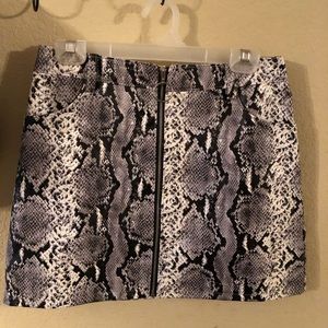 Leather snake skin skirt